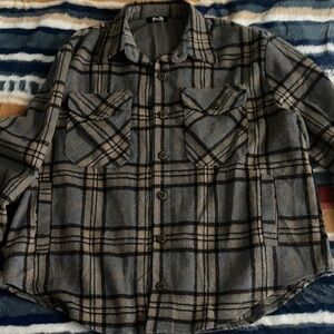 Miss Me Gray Plaid Shirt